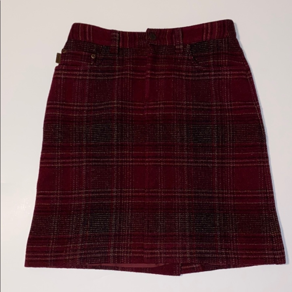 Eddie Bauer plaid wool blend skirt sz4